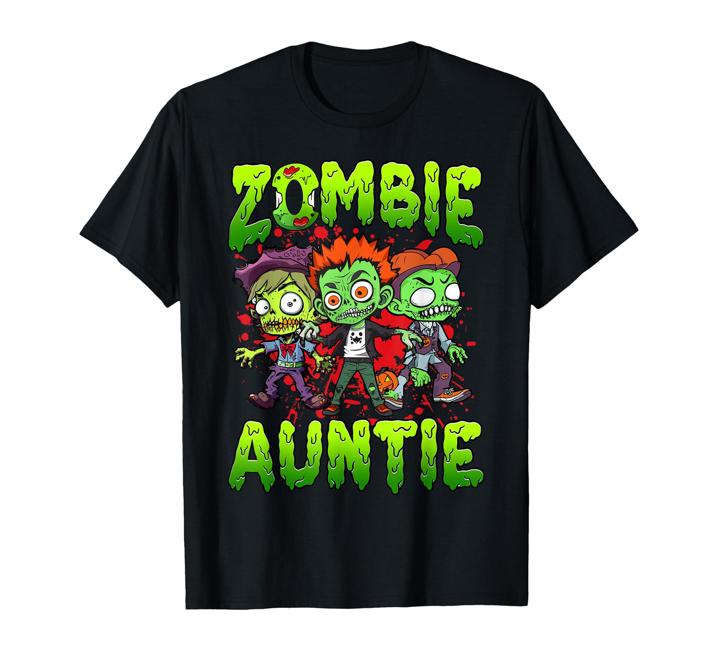 Zombie Auntie Halloween Costume Family Matching T-Shirt