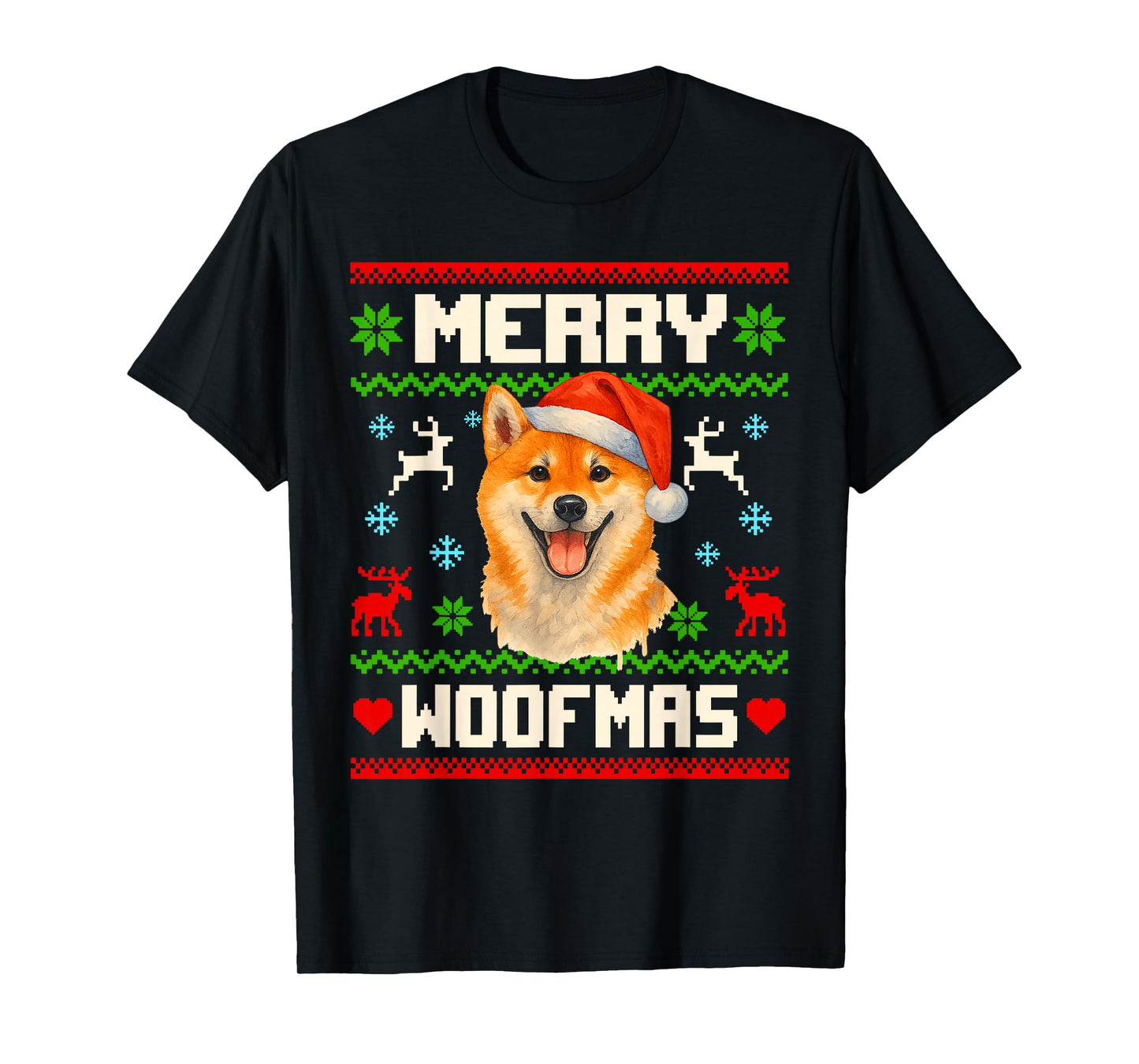 Shiba Inu Dog Christmas Ugly Sweater Pet Dog Lover Xmas T-Shirt