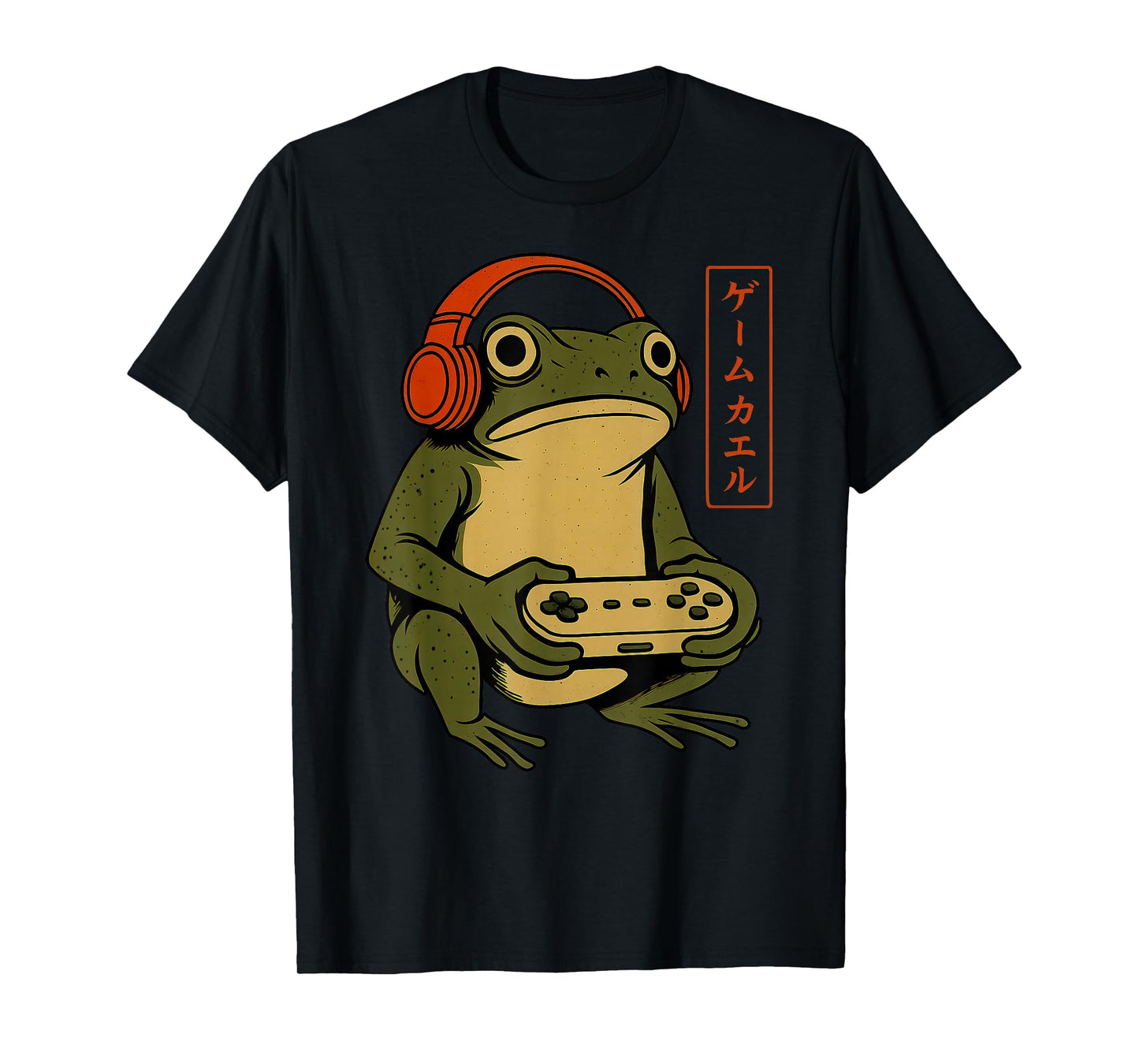 Japanese Gamer Frog Art Men Women Boys Funny Vintage Gaming T-Shirt