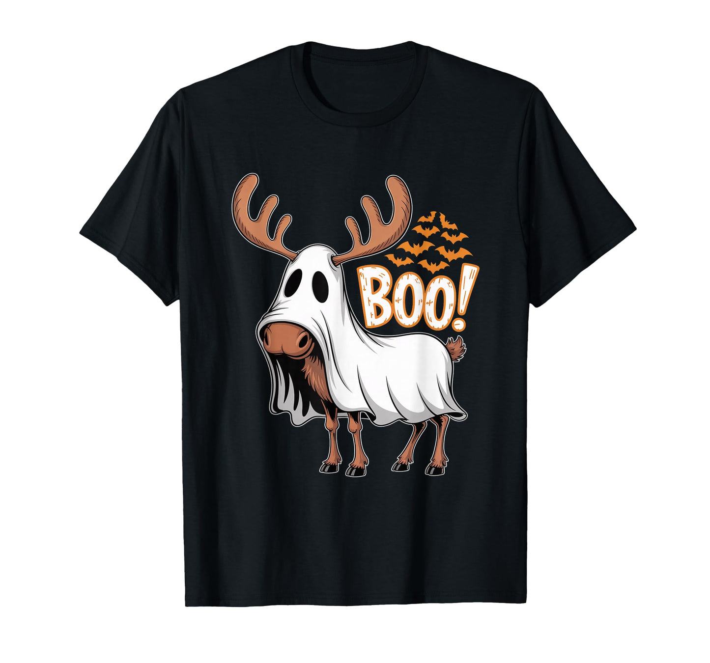 Spooky Moose Ghost Boo Costume Halloween Party T-Shirt
