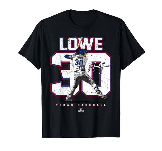 Number and Portrait Nathaniel Lowe Texas MLBPA T-Shirt