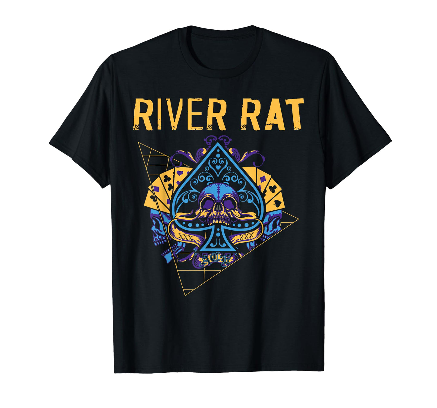Poker Cards Vintage Spade River Rat T-Shirt