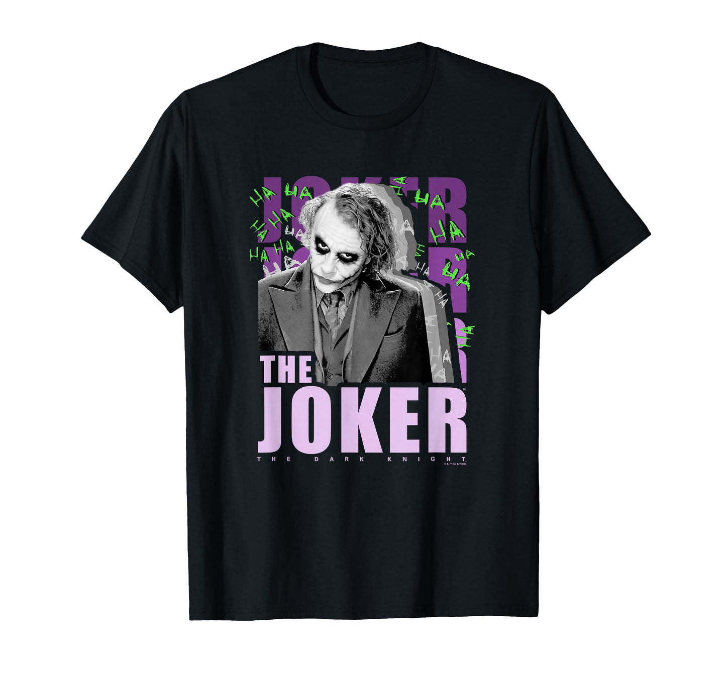 The Dark Knight The Joker Purple Ha Ha Distressed Poster T-Shirt