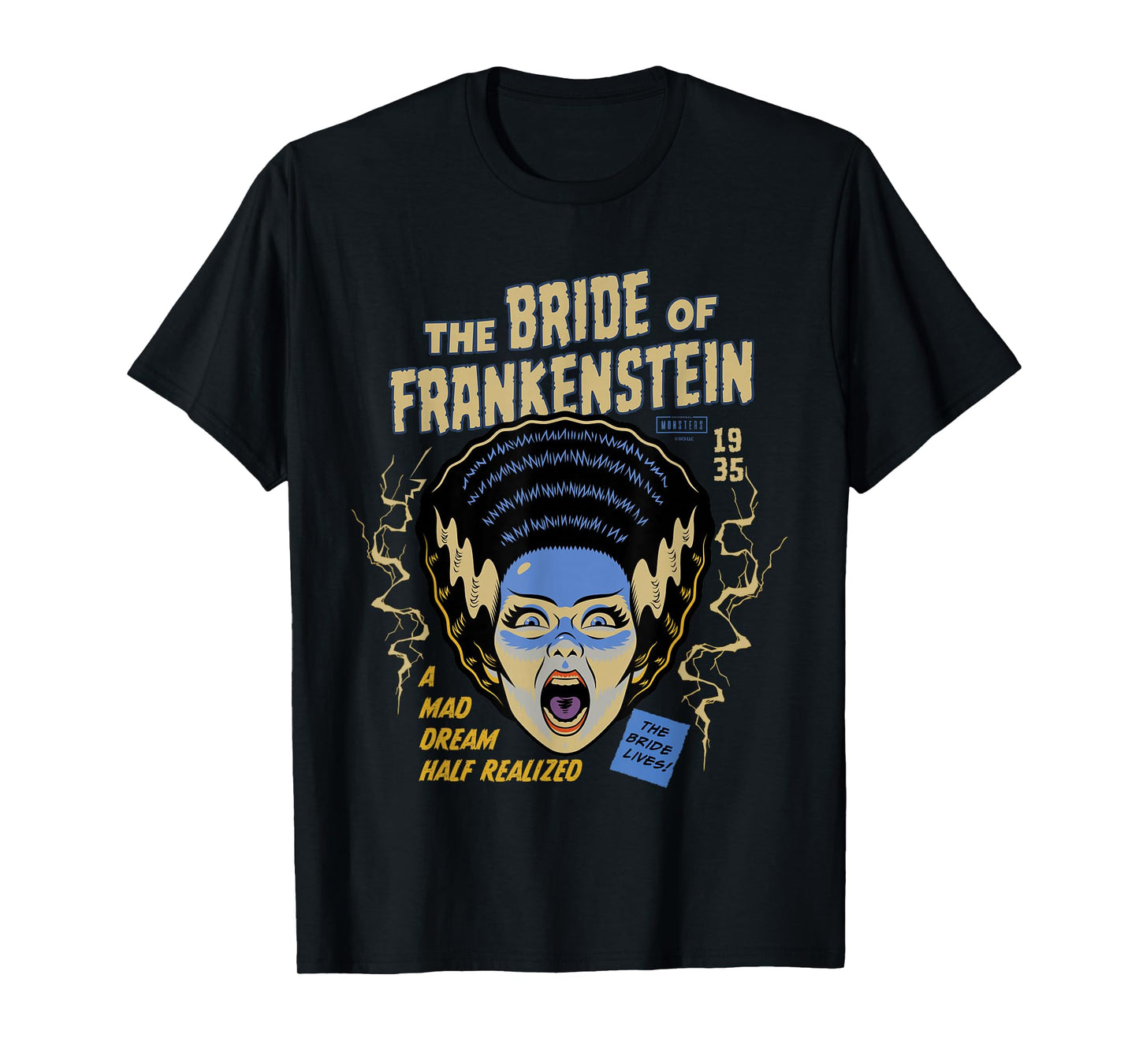Universal Monsters Bride Vintage Halloween Mask T-Shirt