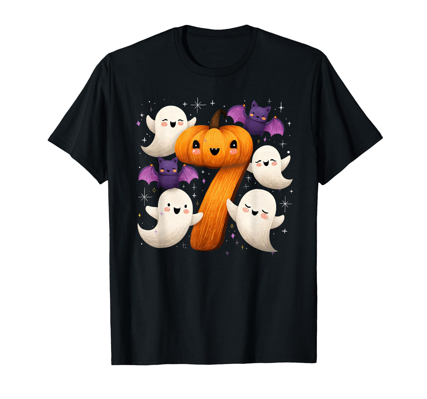 Six Seven Ghost Pumpkin Halloween Gen Z Alpha Meme Matching T-Shirt