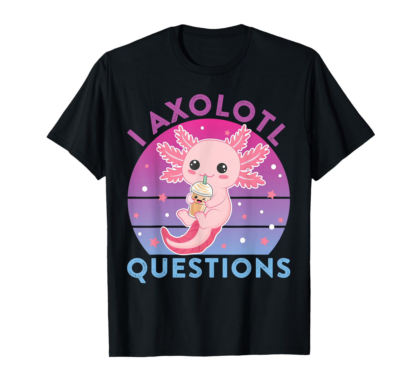 I Ask Axolotl Questions Kids Cute Axolotl Retro Vintage T-Shirt