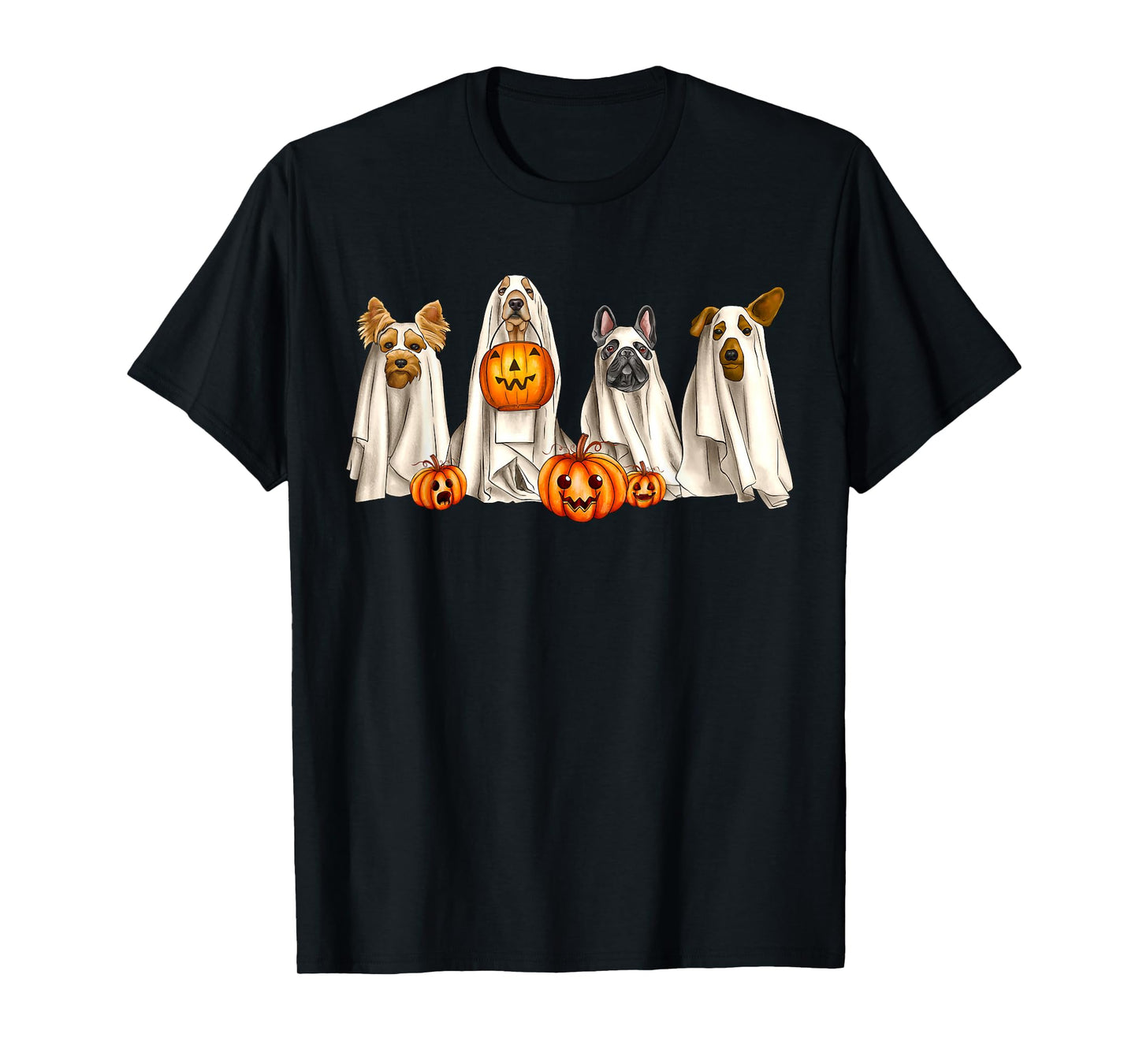 Ghost Dogs Spooky Season Dog Dressed As Ghost Halloween T-Shirt
