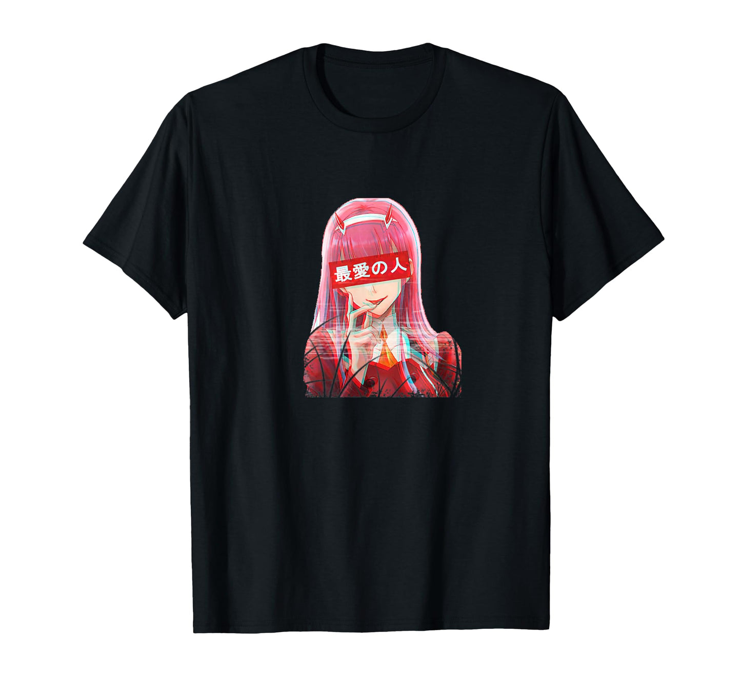 Animemes Darling Japanese Anime Zero Two T-Shirt - Black, Small