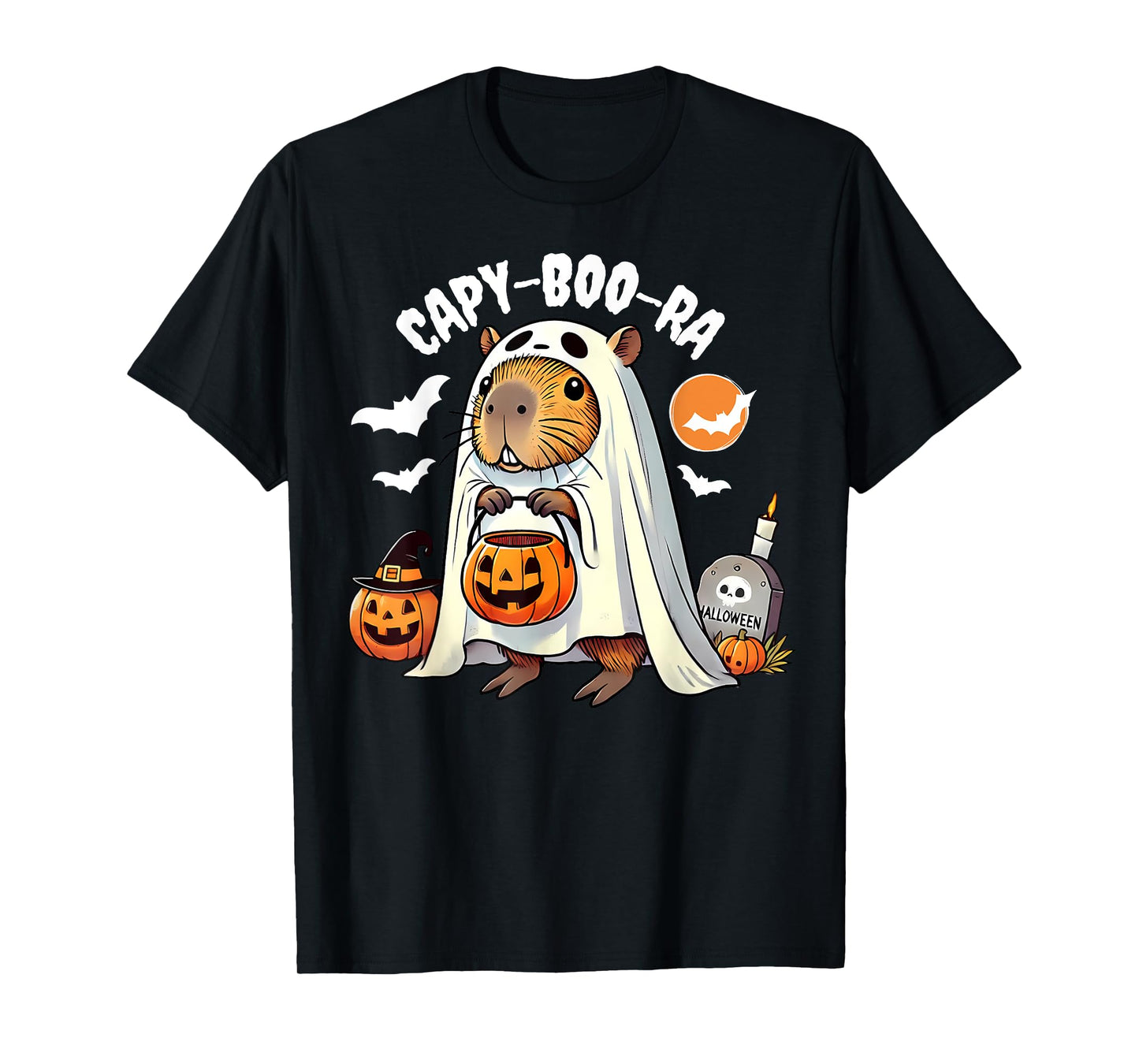 Capy-boo-ra Cute Capybara Ghost Funny Halloween Capy Lovers T-Shirt
