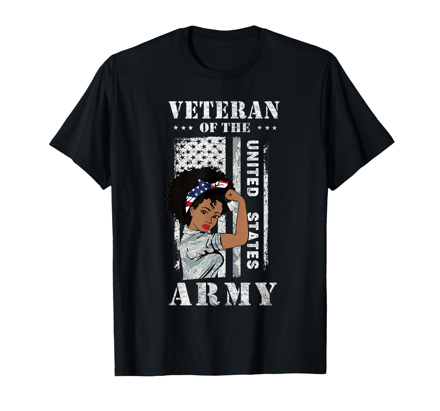 Veteran of The US Army, Proud Black Women Army Veteran T-Shirt