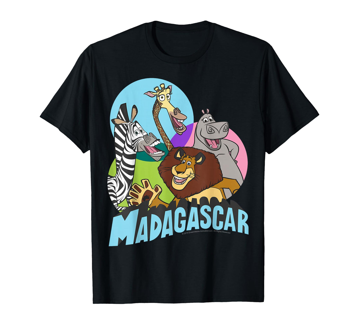 Madagascar Cartoon Group Shot Pop Color Poster T-Shirt