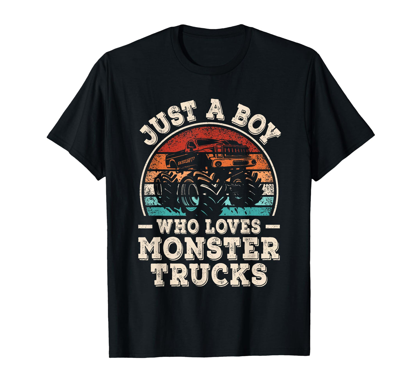 Just A Boy Who Loves Monster Trucks Funny Monster Truck Kids T-Shirt