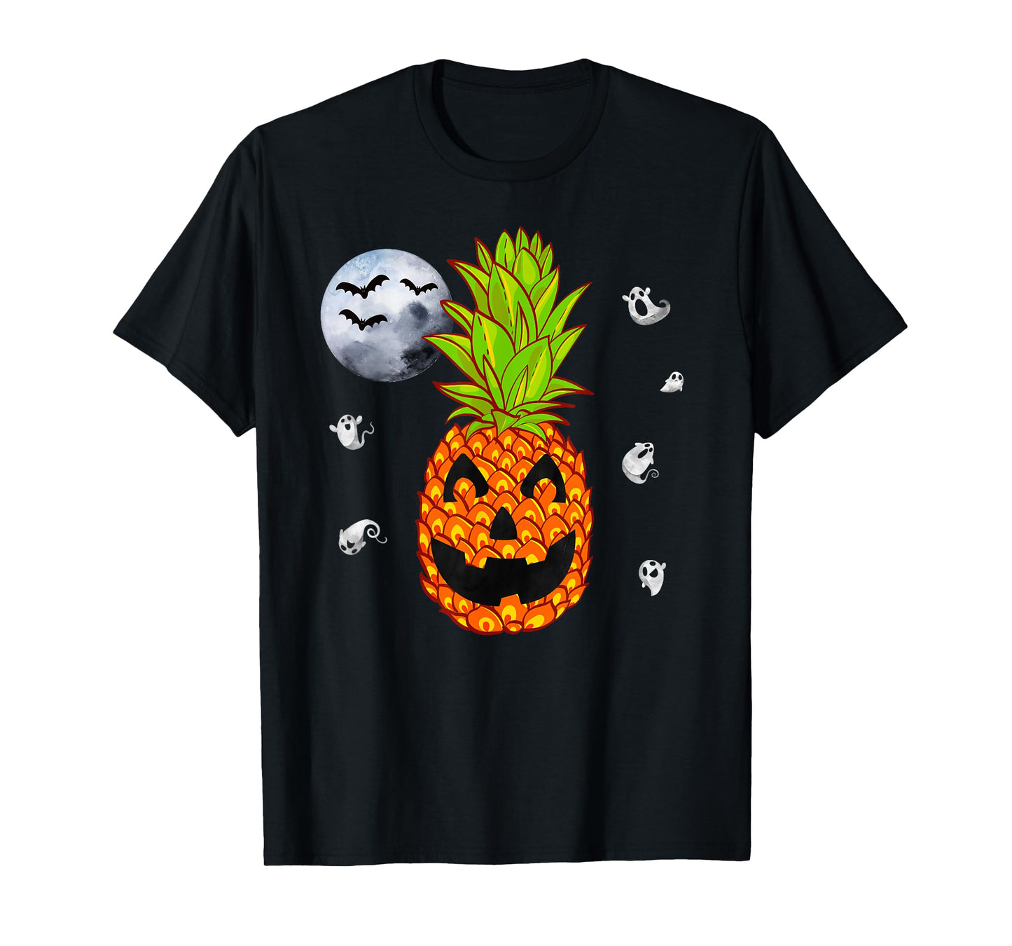 Pineapple Happy Halloween Tropical Pumpkin Hawaiian Shirts T-Shirt