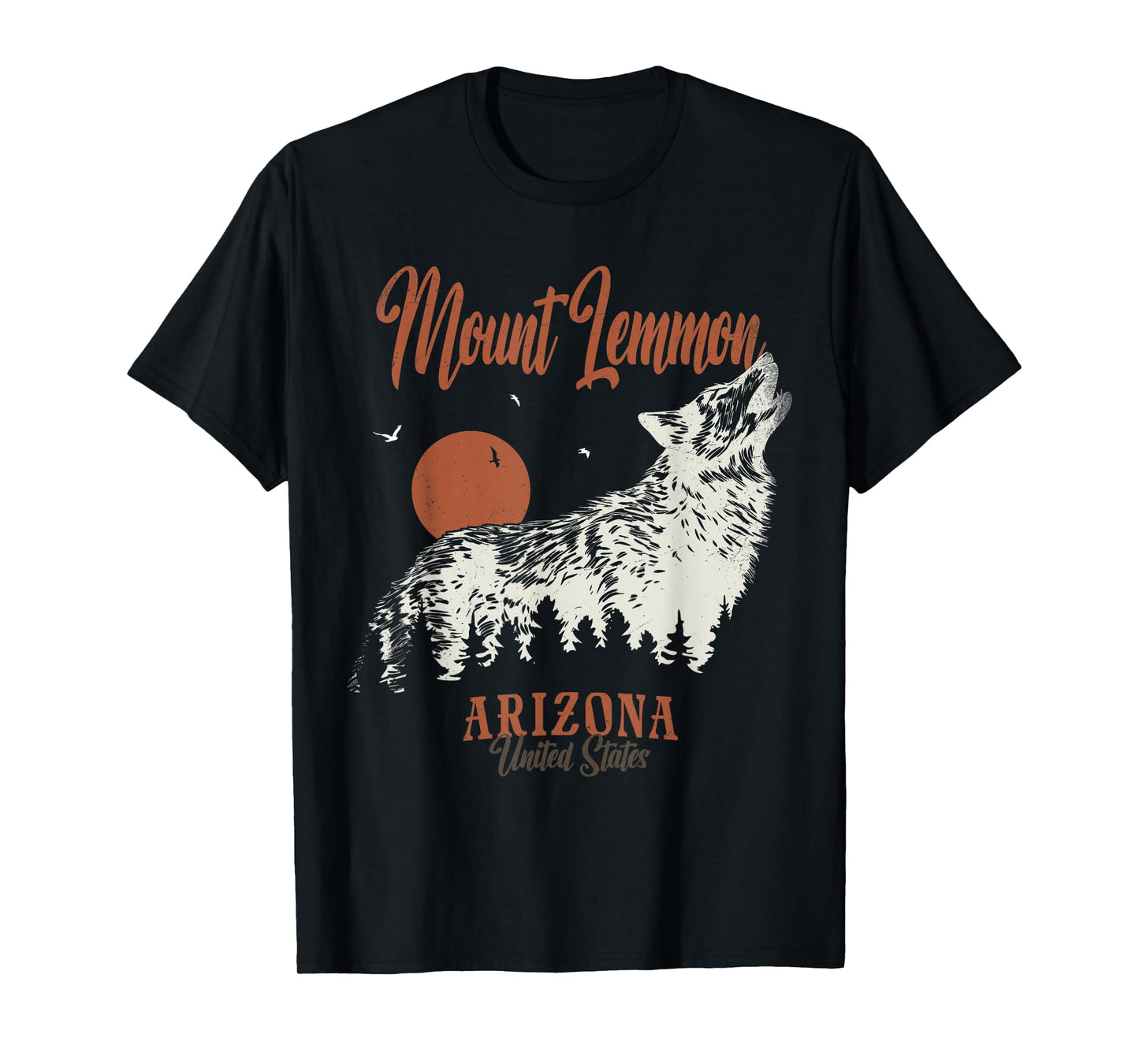 Vintage Mount Lemmon Mountains Arizona Forest Wolf T-Shirt