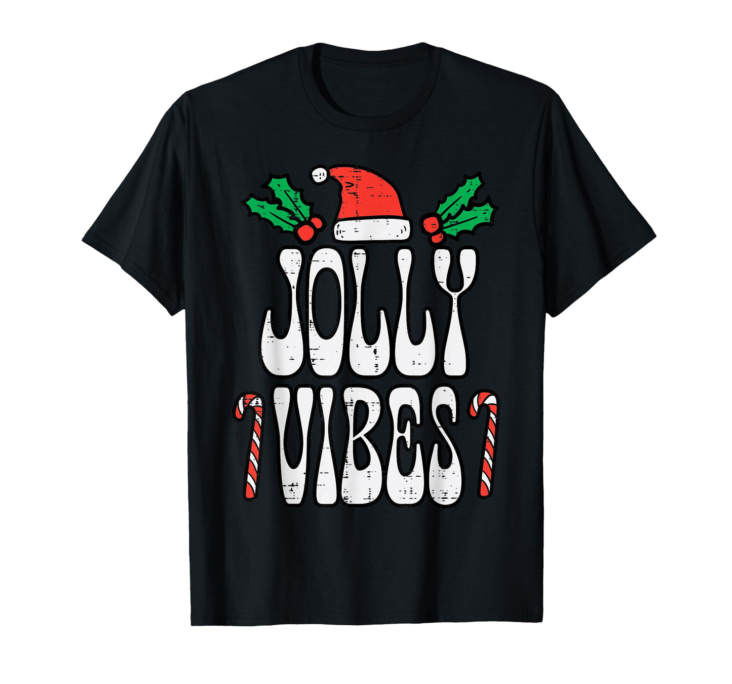 Christmas Jolly Vibes Retro Groovy Xmas Men Women Kids T-Shirt