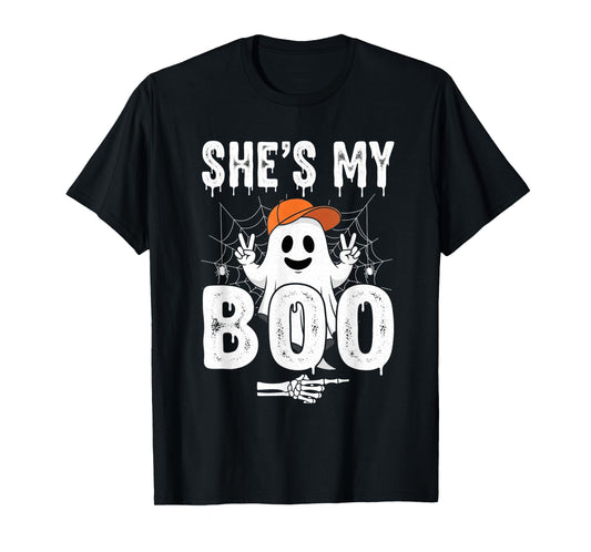 Shes My Boo Couple Matching Halloween Costumes T-Shirt