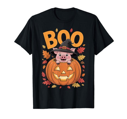 Pig Costume on Pumpkin Halloween Pig T-Shirt