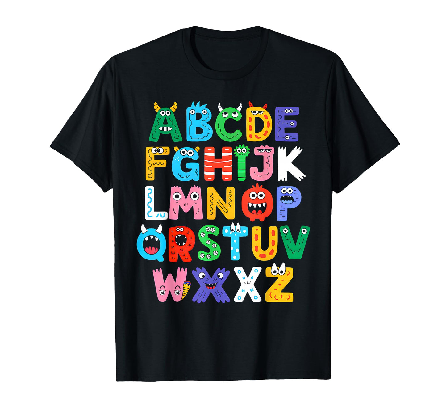Monster ABC Cute Alphabet Halloween Teacher Costume Kids T-Shirt