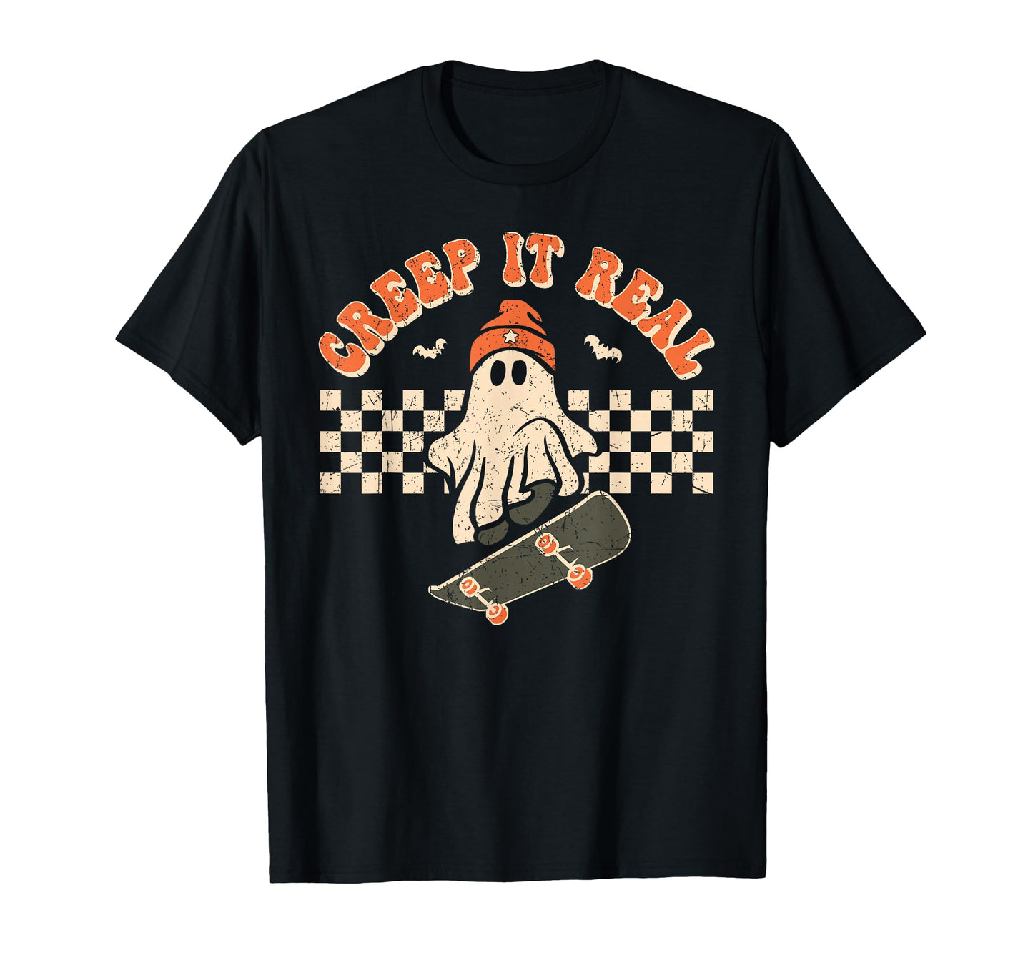 Retro Halloween Creep it Real Vintage Cute Ghost Halloween T-Shirt