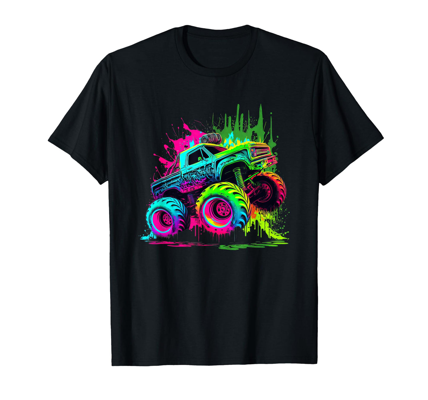Monster Truck Retro Colorful Graffiti Shirt Youth Kid Adults T-Shirt