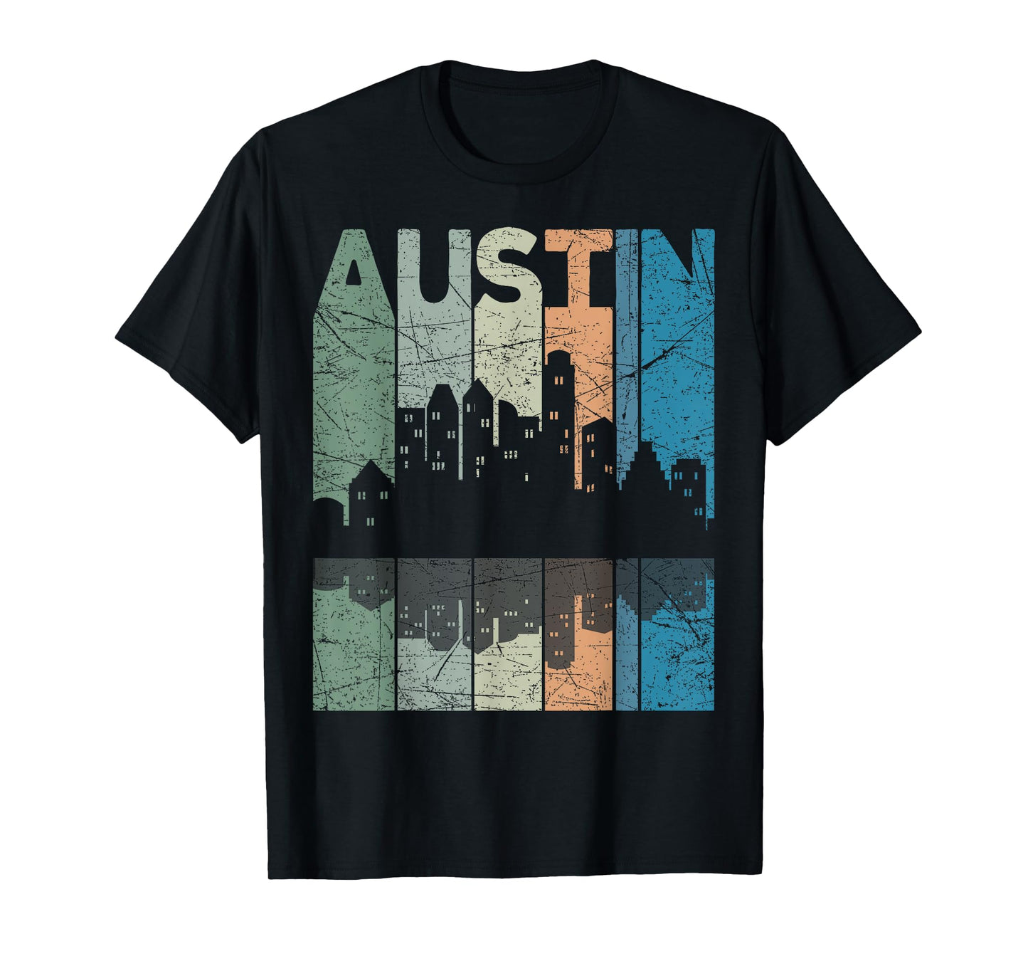 Austin Vintage Austin Texas Retro Austin Skyline T-Shirt
