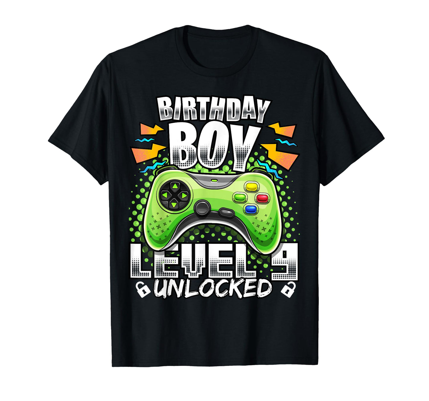 Level 9 Unlocked Video Game 9th Birthday Gamer Gift Boys T-Shirt