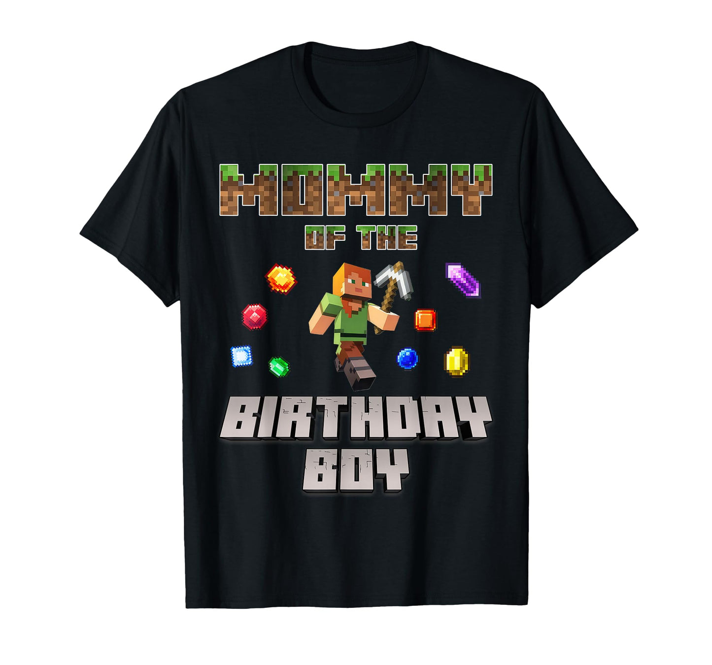Mommy Of The Birthday Boy Video Gamer Pixel Number T-Shirt