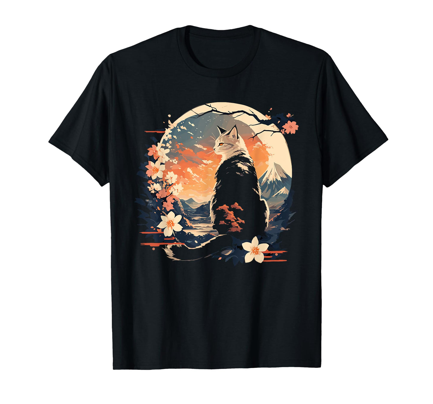 Kawaii Cat Anime Japanese Retro Men Women Kids Funny Cat T-Shirt