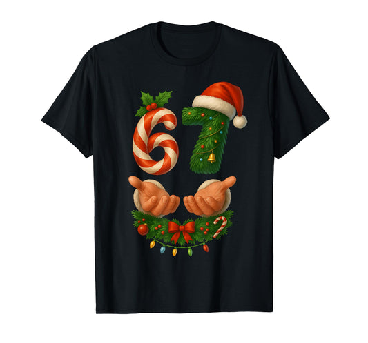 67 Christmas Funny 6 7 Meme Holiday Gen Alpha Slang Pajamas T-Shirt