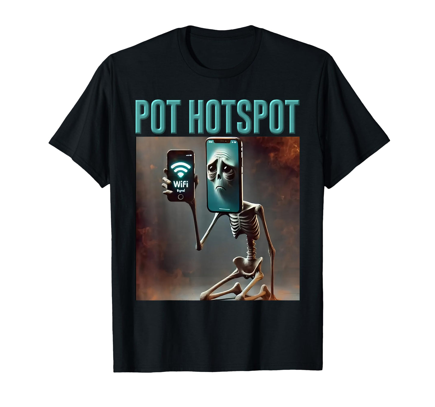 Kids Trending Meme Brainrot Italian Pot Hotspot Skeleton T-Shirt