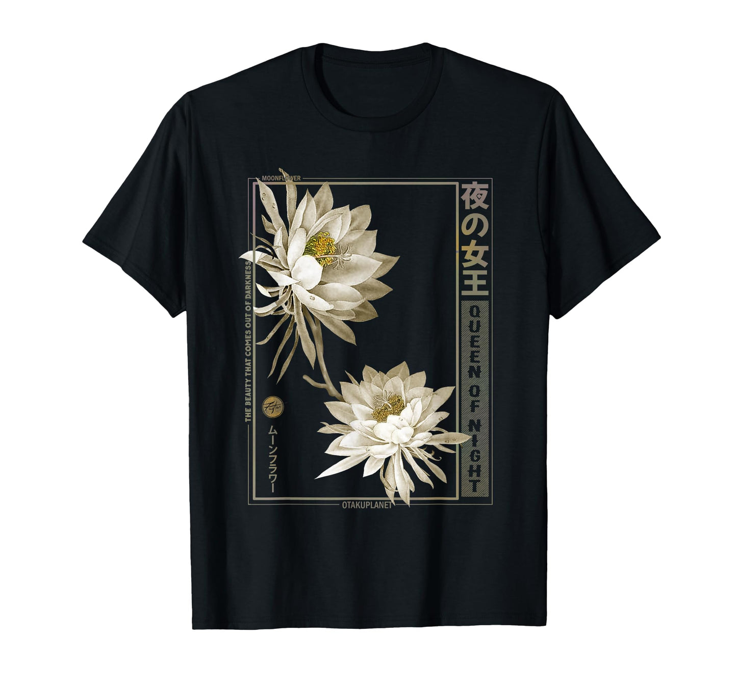 Anime Moon Flower in Japanese Anime Vaporwave Floral Dress T-Shirt