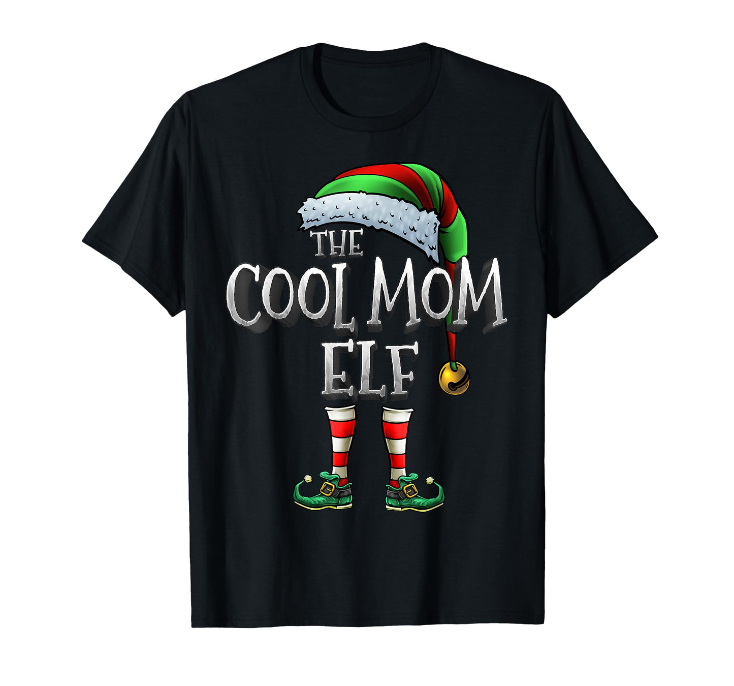 The Cool Mom Elf Shirt Matching Family Christmas Elf Mommy T-Shirt