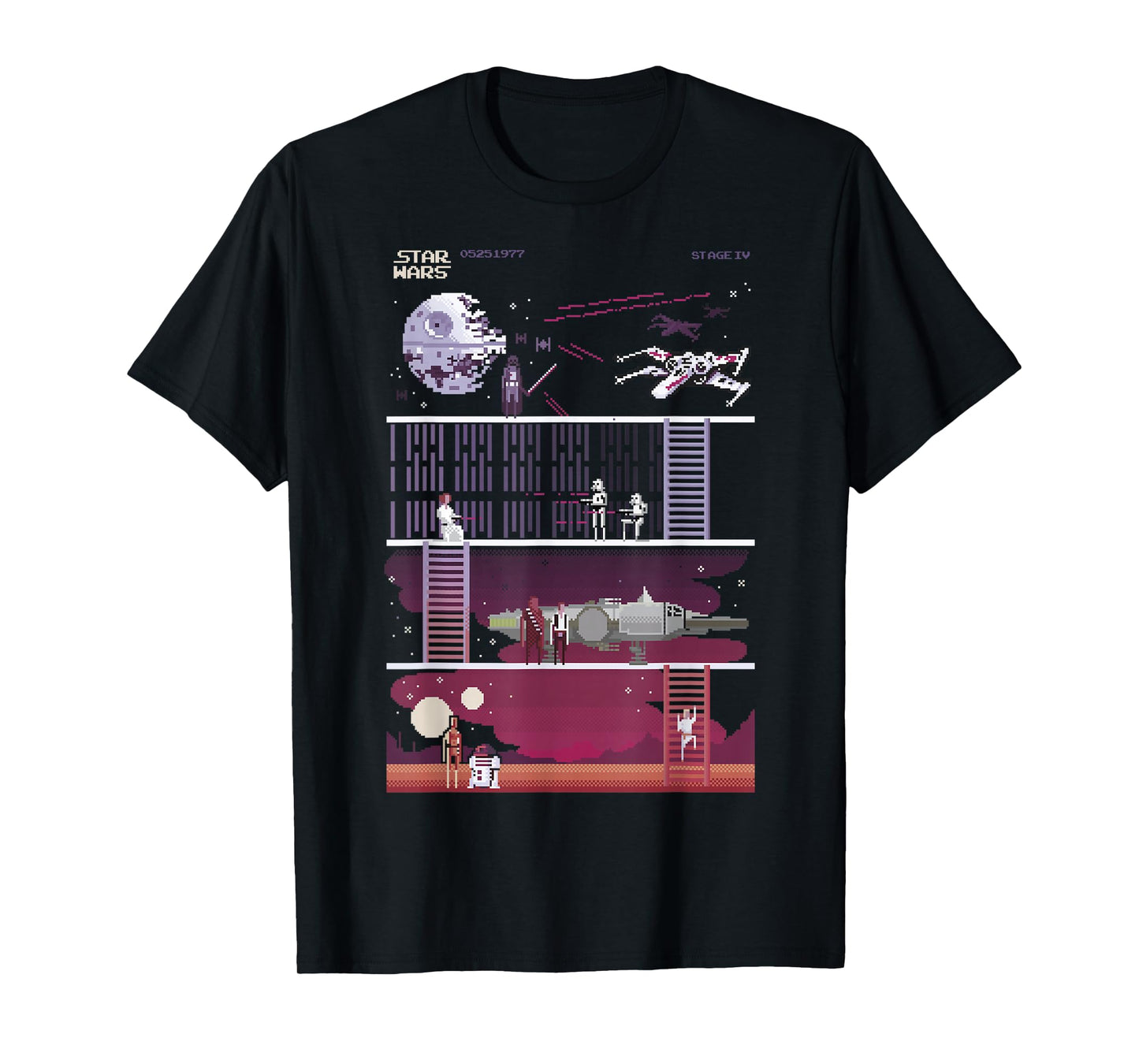 Star Wars Retro Video Game Theme T-Shirt