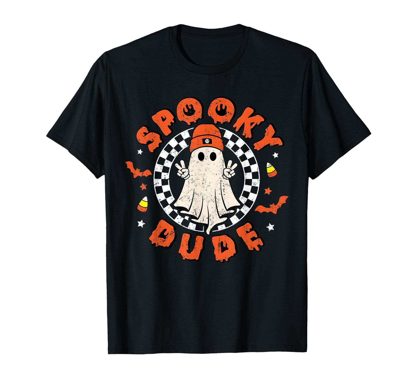 Spooky Dude Funny Ghost Toddler Boys Kids Retro Halloween T-Shirt