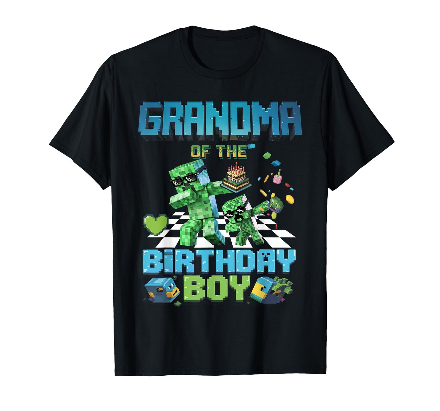 Grandma of the Birthday Boy Funny Brick Games Shirt Mens Boy T-Shirt