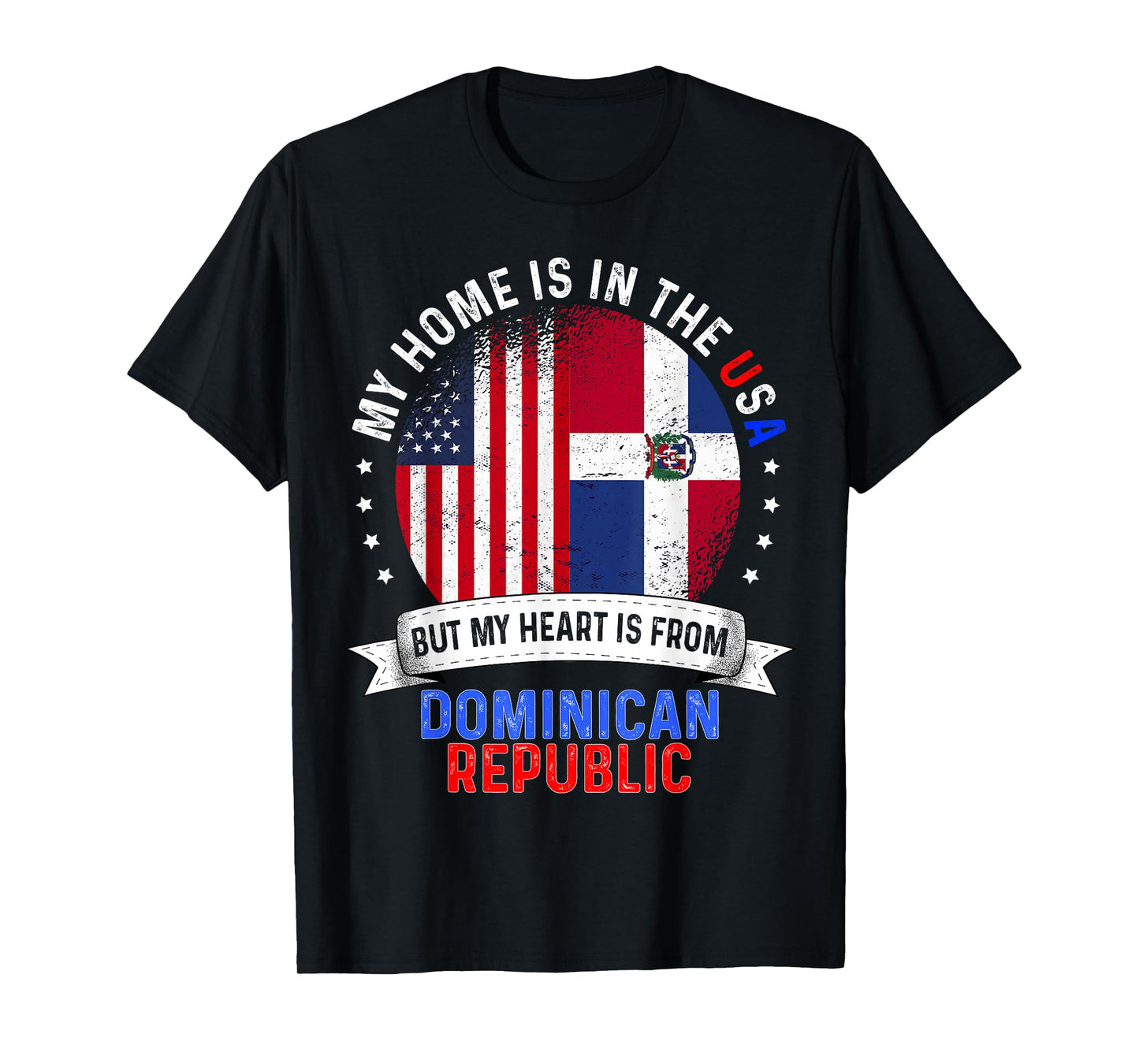American Patriot Heart is from Dominican Republic Flag T-Shirt