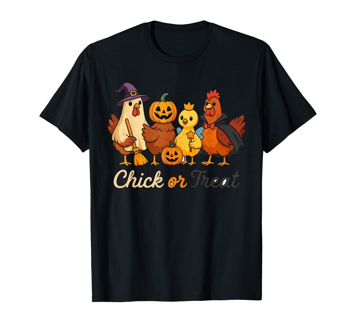 Funny Chicken Costume Adult, Halloween Chick or Treat T-Shirt