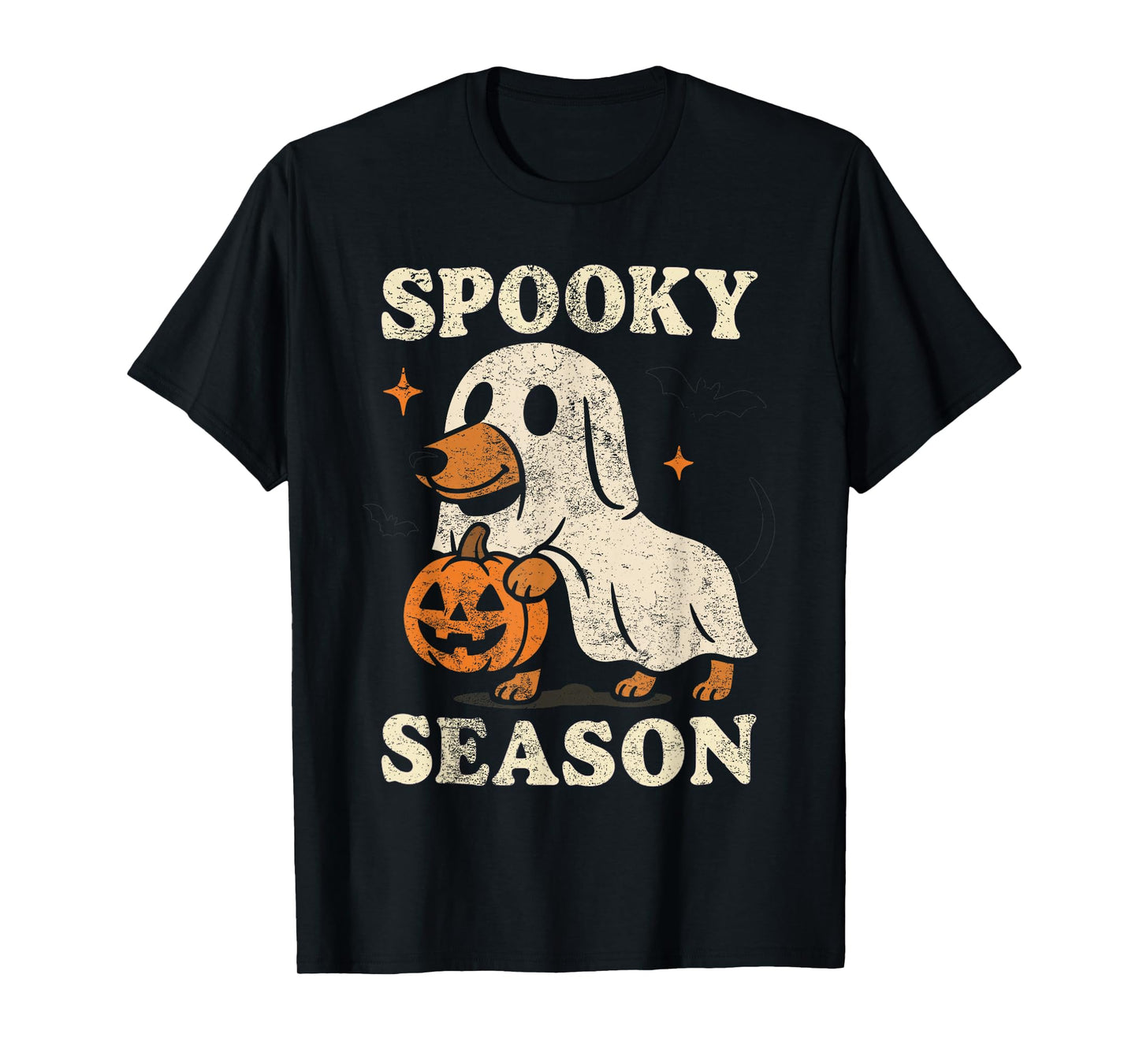 Holiday Dachshund Ghost Halloween Spooky Season Weenie Dog T-Shirt
