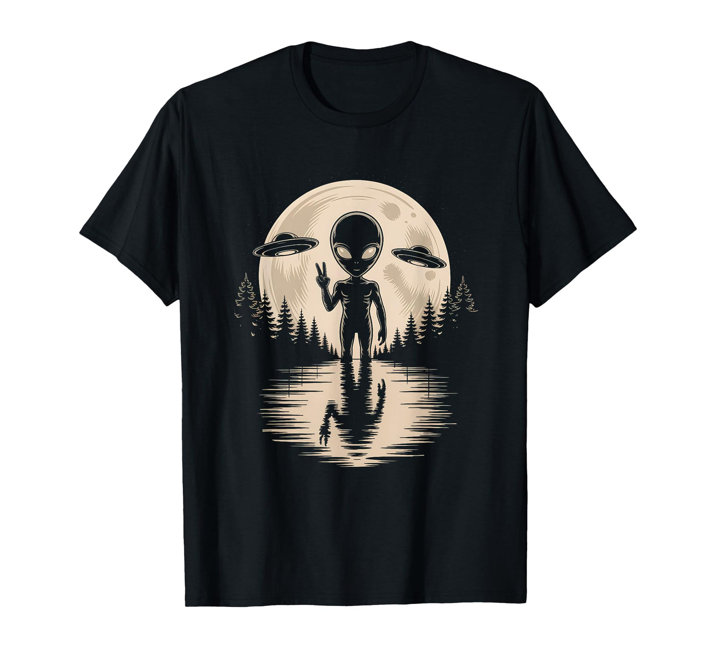 Alien Moon Space UFO Extraterrestrial Vintage T-Shirt