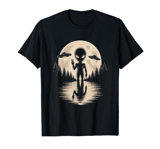 Alien Moon Space UFO Extraterrestrial Vintage T-Shirt