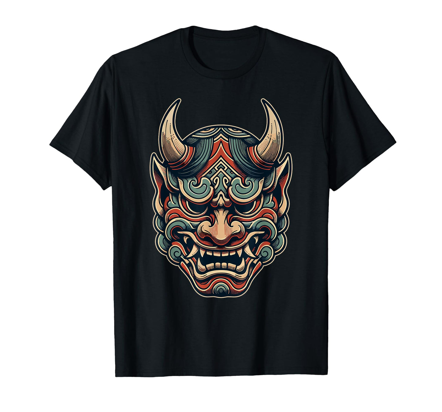 Hannya Oni Mask Devil Yokai Japanese Demon Oni Mask T-Shirt