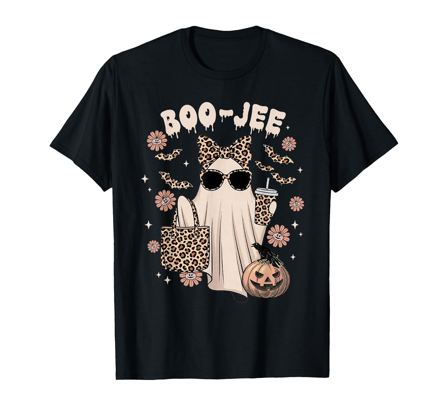 Boo JEE Ghost Shirt Spooky Vibes Halloween Boujee Women T-Shirt