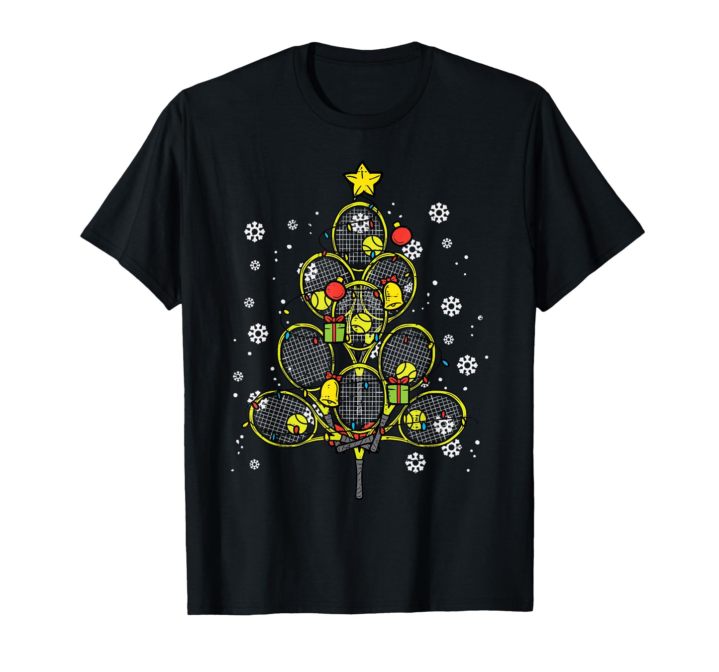 Tennis Christmas Tree Xmas Player Boys Girls Men Women Kids T-Shirt