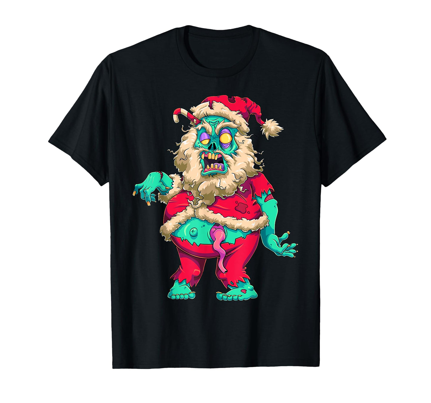 Scary Zombie Santa Claus Merry Creepy Christmas Krampus Kids T-Shirt