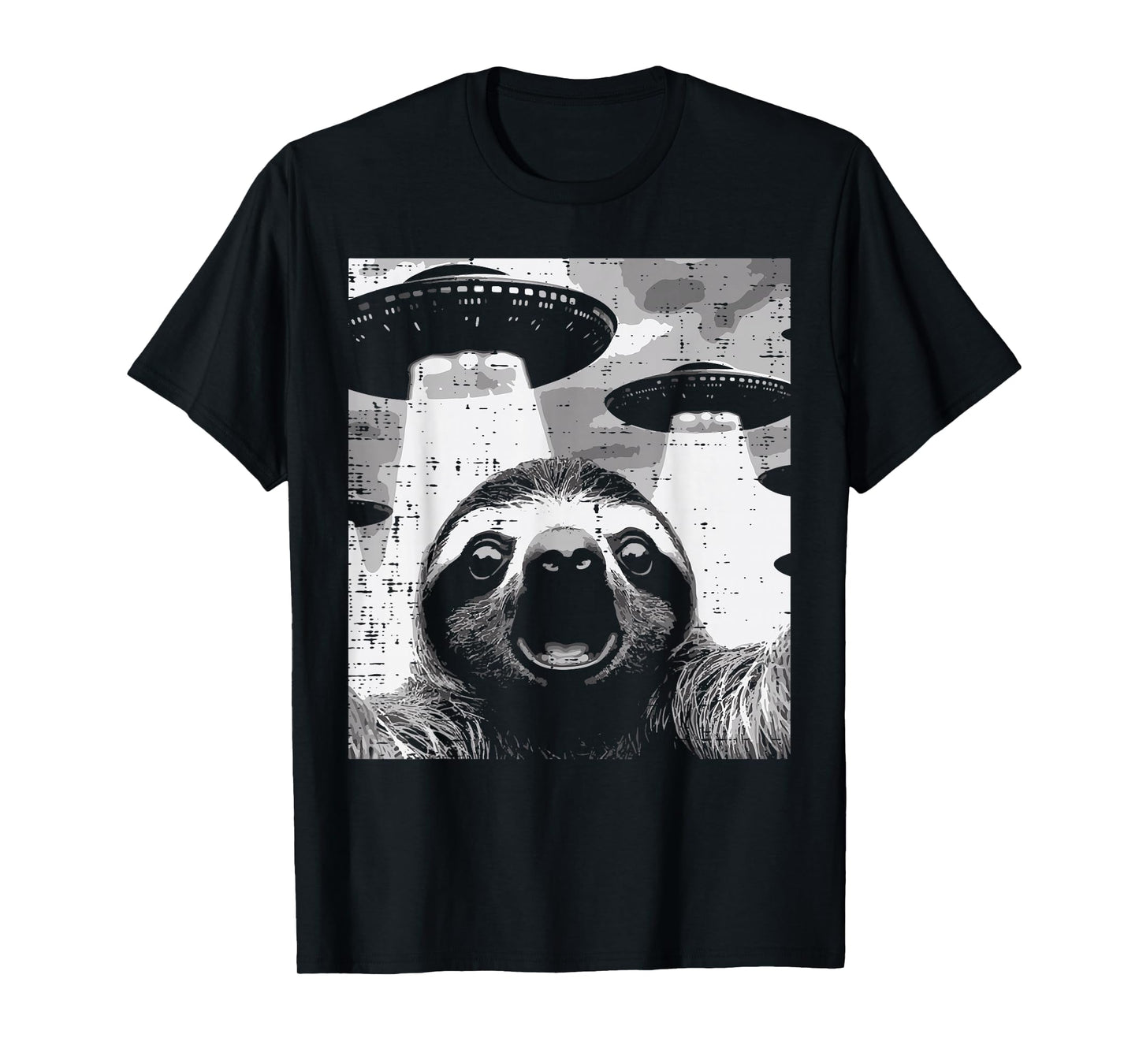 Sloth Selfie UFO Alien Funny Meme Men Women Boys Girls Kids T-Shirt