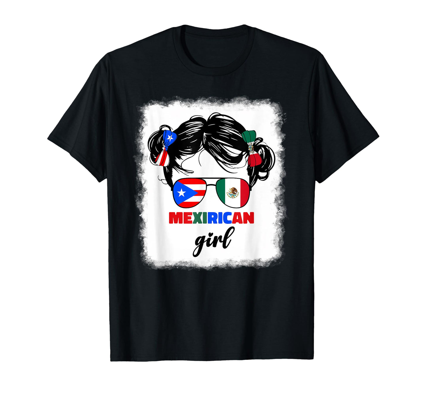 Mexirican Girl Kids Half Mexican And Puerto Rican Rico Flag T-Shirt