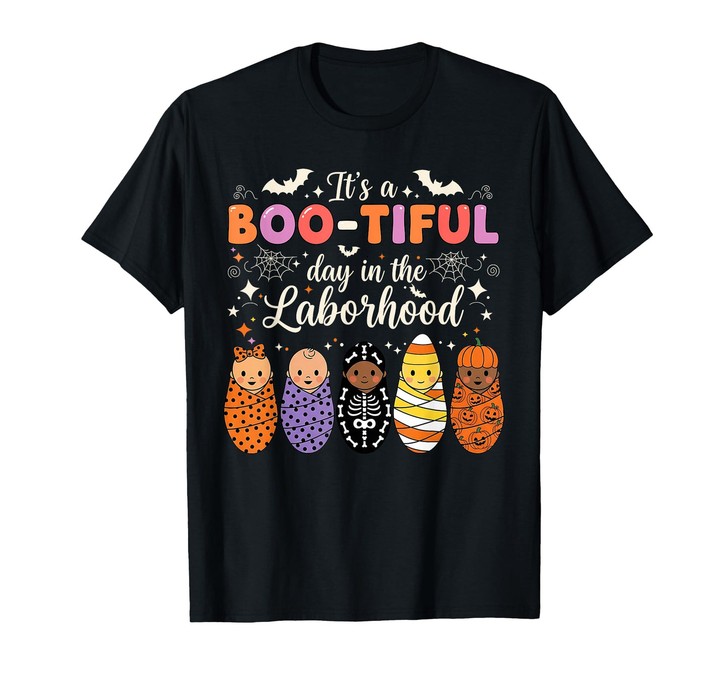 Spooky Swaddle Squad Halloween Funny Labor and Delivery T-Shirt