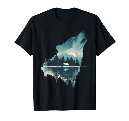 Wolf Animal Face Art Graphic Wildlife Colorful Wolf Lover T-Shirt