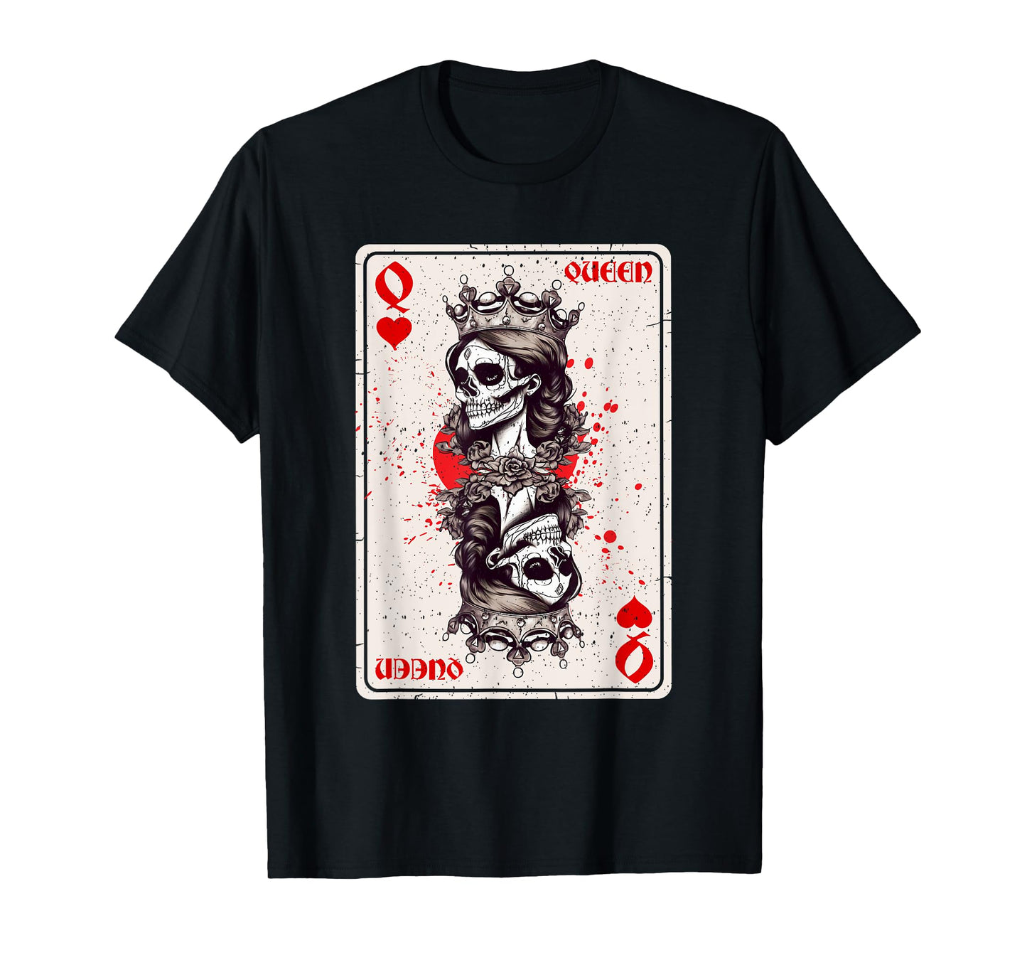 Queen of Hearts Card Game Horror Heart Queen Gothic T-Shirt