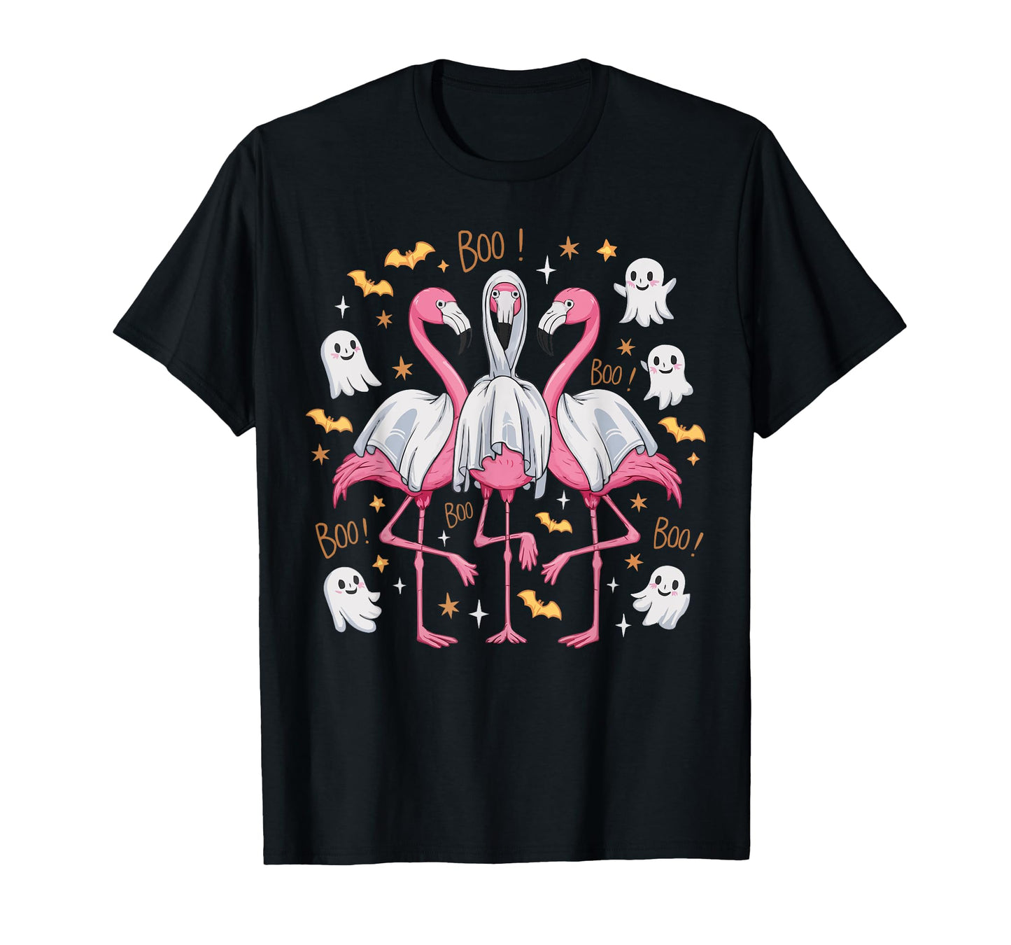 Flamingo Halloween Spooky Wading Bird Scary Trick Or Treat T-Shirt